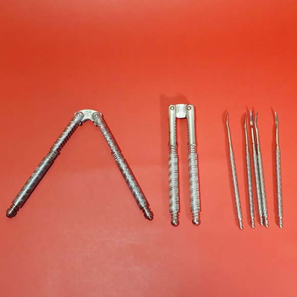 Antique Metal Nut & Seafood Cracker Set – 1909 Patent + Jennings Bros+5 picks - Picture 1 of 13